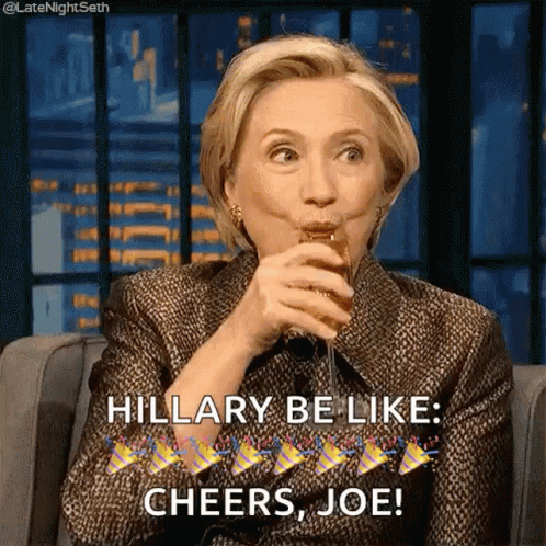 Hillary Clinton Cheers GIF - Hillary Clinton Cheers Drinking GIFs