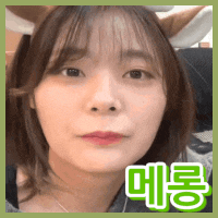 a close up of a woman 's face with korean writing on the bottom right