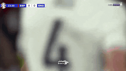 a soccer game between esp and eng is being shown live
