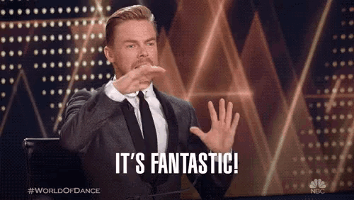 a man in a tuxedo says it 's fantastic