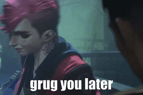 a picture of a person with the words grug you later on it