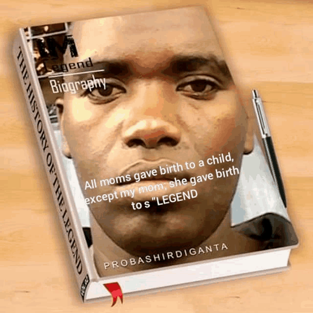 a book titled " the history of the legend " has a picture of a man on the cover