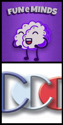 a cartoon of a brain with arms and legs and the words fun minds above it