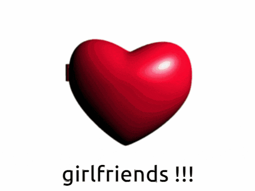 a heart shaped mirror with two anime girls and the words girlfriends !!!