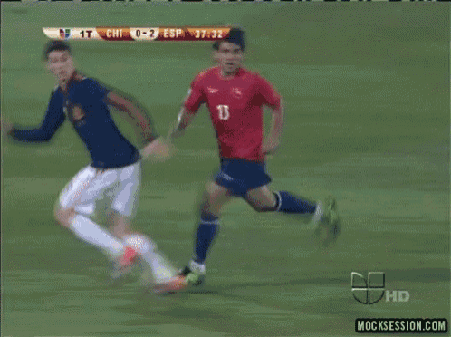 a soccer game is being played on a tv screen