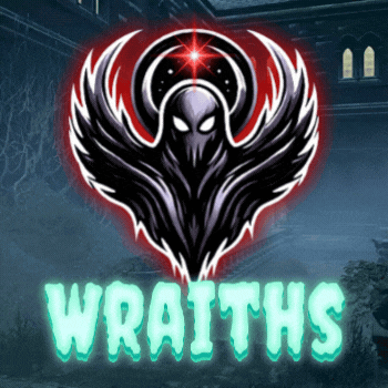 a logo for a game called wraiths with a crow
