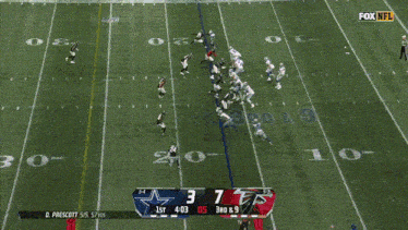 a fox nfl broadcast of a football game