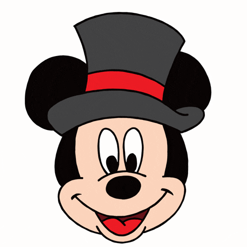 mickey mouse wearing a top hat that says " happy new year "
