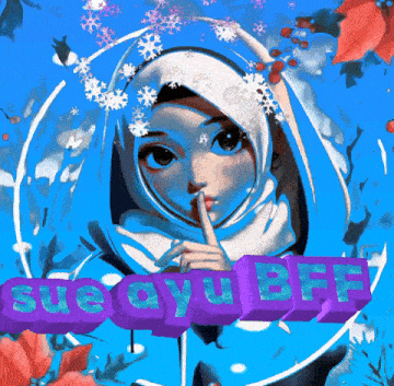 a picture of a girl with a hijab and the words " sue ayubff "