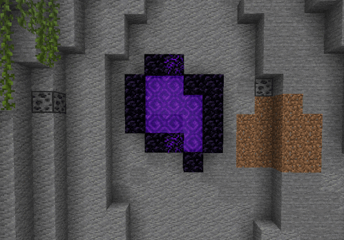 a picture of a minecraft game with a purple portal
