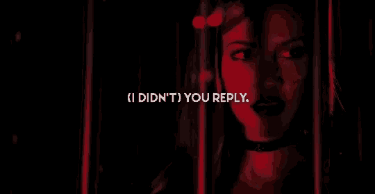a poster with a woman 's face and the words " i didn 't you reply " on it