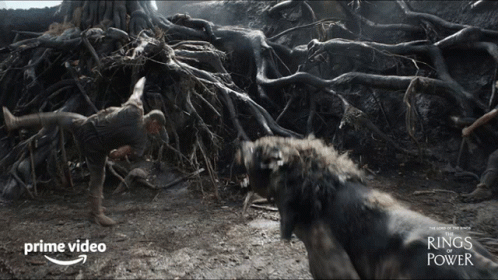 Dodging The Lord Of The Rings The Rings Of Power GIF - Dodging The Lord Of The Rings The Rings Of Power Avoiding The Wild Animal GIFs