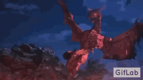 a picture of a dragon with a pink light coming out of it 's mouth