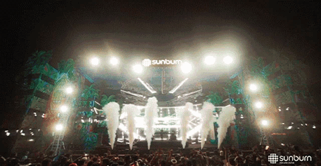 a crowd of people watching a sunburn concert