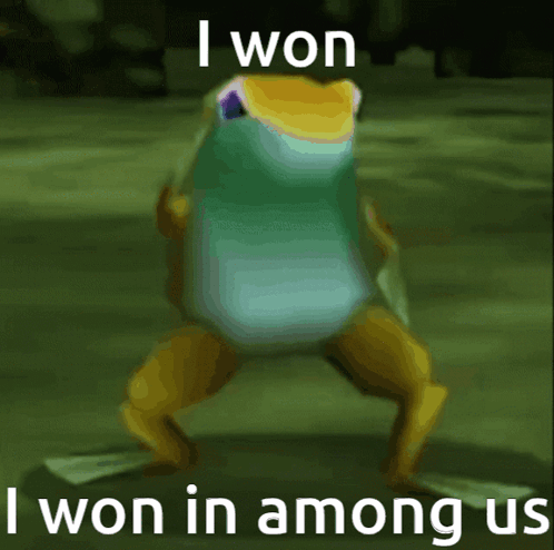 Frog Win In Amongus Pog Frog GIF