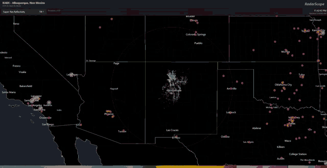 a map of the united states with a few red dots