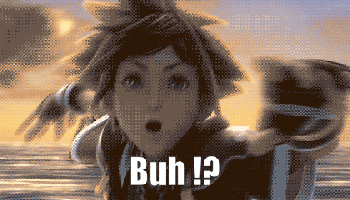 a cartoon character with a surprised look on his face and the words " buh ! "