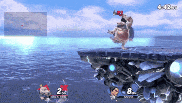 king k. rool and kazuya are in a video game