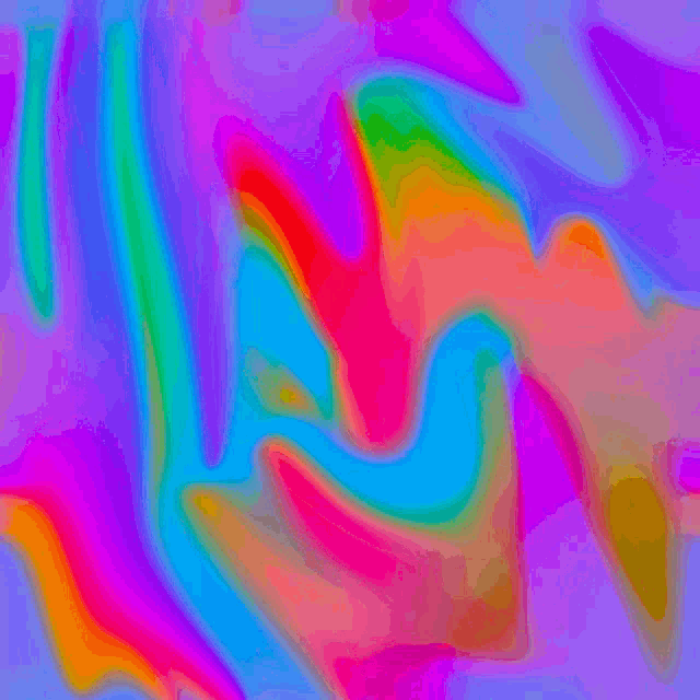 a painting of a colorful swirl with a blue background