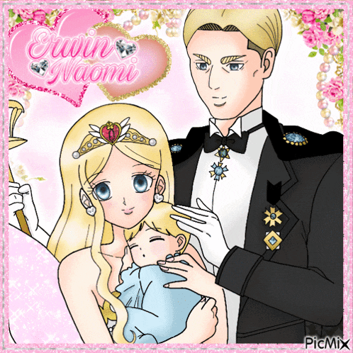 a picture of a man and woman holding a baby with the name erwin naomi
