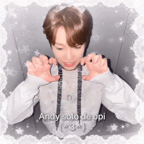 a picture of a boy with the words andy solo de opi on the bottom
