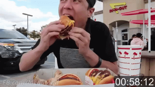 In And Out Burger Competitve Eater GIF - In And Out Burger Competitve Eater Matt Stonie GIFs