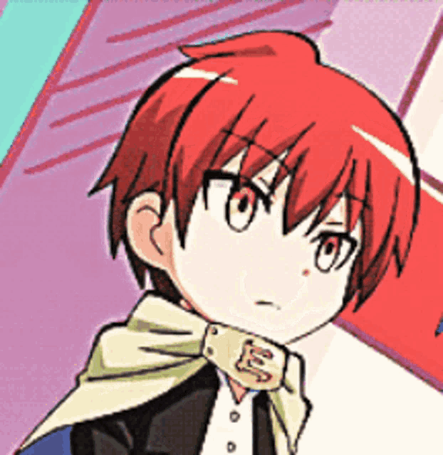 a cartoon character with red hair is wearing a white shirt