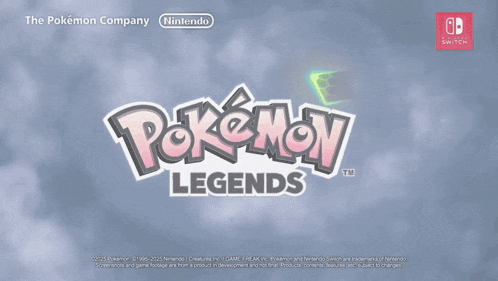 the logo for pokemon legends is on a nintendo switch screen