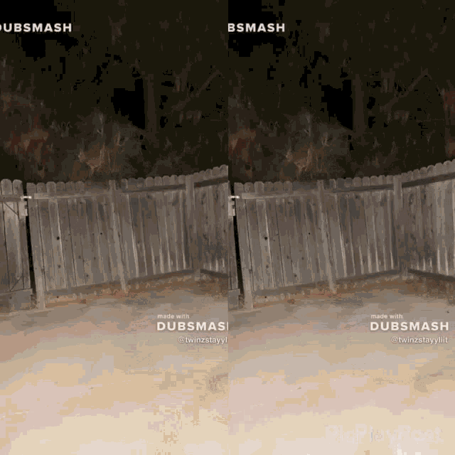 a picture of a wooden fence with the words dubsmash on it