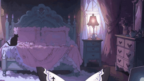 a drawing of a bedroom with a bed and dresser