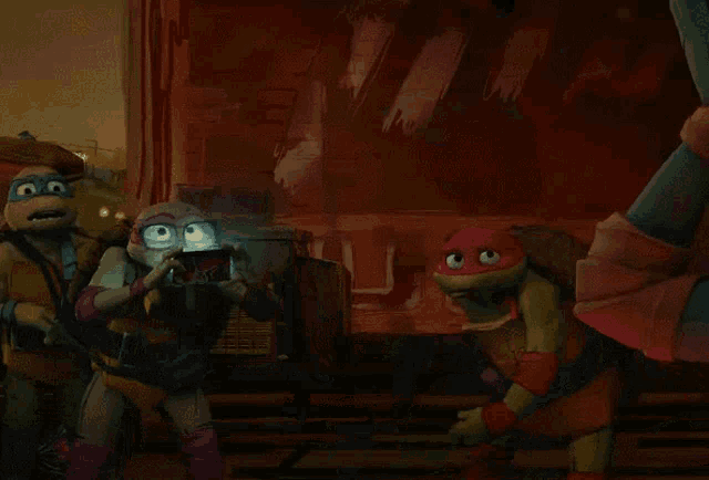 a teenage mutant ninja turtle in a blue mask
