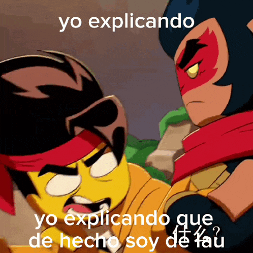 a cartoon of a man talking to another man with the words yo explicando written on the bottom