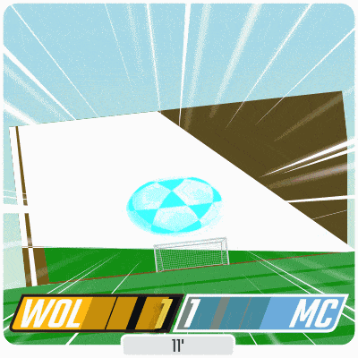 a soccer game is being played between wol 1 and mc 11
