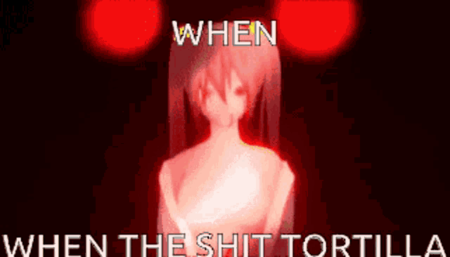 a picture of a girl with the words " when the shit tortilla "