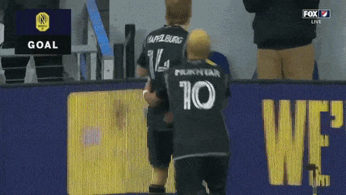a fox live broadcast of a soccer game with a goal