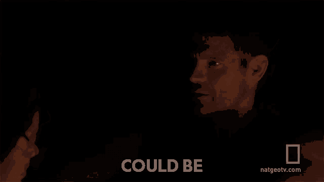 a man and a woman looking at each other with the words could be on the bottom right