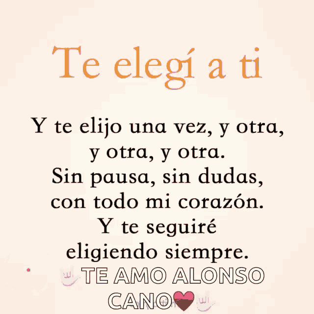 a poster that says te eligi a ti on it