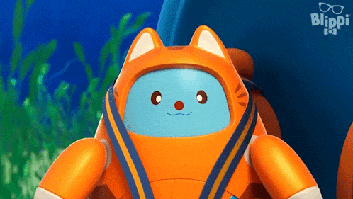 a cartoon character with the word blippi on the bottom right
