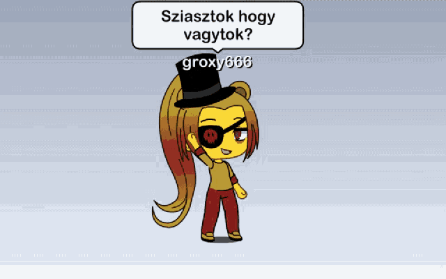 a cartoon character with the name groxy666 on the bottom