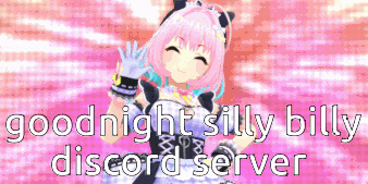 a picture of a girl with the words goodnight silly billy discord server on it