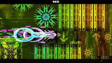 a screenshot of a video game with a 95 % score on it