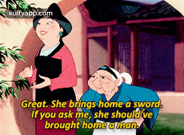 Great. She Brings Home A Swordif You Ask Me, She Should Vebrought Homeaman..Gif GIF - Great. She Brings Home A Swordif You Ask Me She Should Vebrought Homeaman. Person GIFs