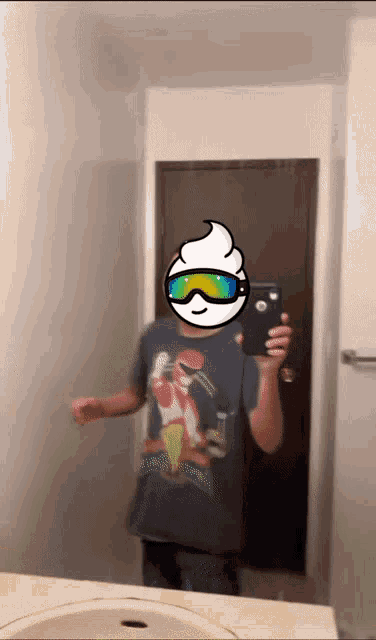 a man is taking a picture of himself in the mirror