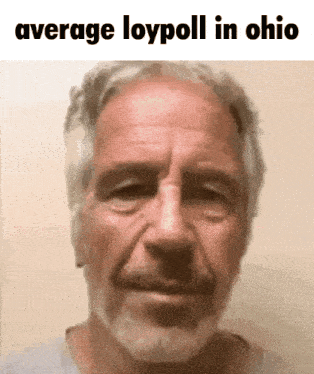 a man with a beard and the words average loypoll in ohio on top of him