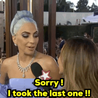 lady gaga says sorry i took the last one in front of a microphone
