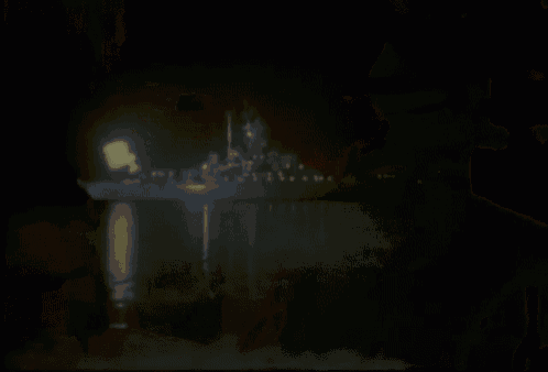 a painting of a boat exploding in the water
