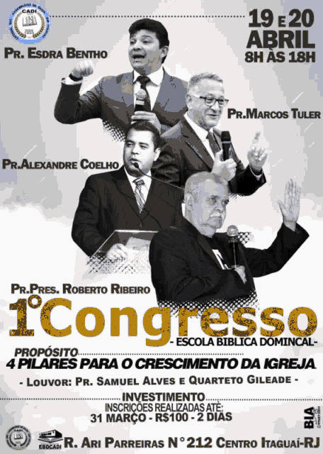 a black and white poster for the 1 congresso which takes place on april 19 and 20