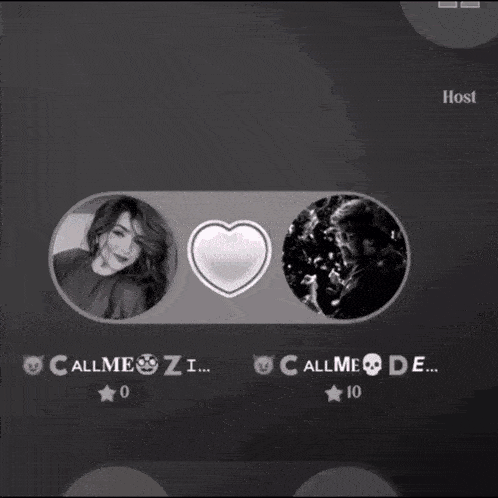 a screen shows a woman and a man with the words call me on the bottom