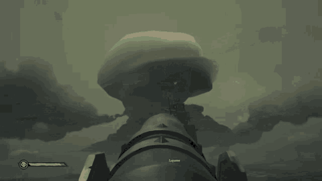 a screenshot of a video game shows a mushroom cloud coming out of the sky