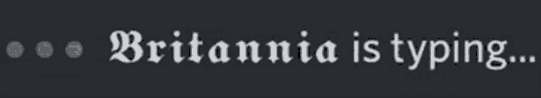 a black background with the words britannia is typing